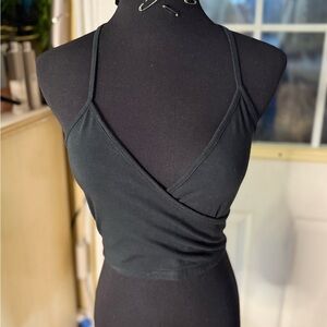 Black Wrap Crop Top